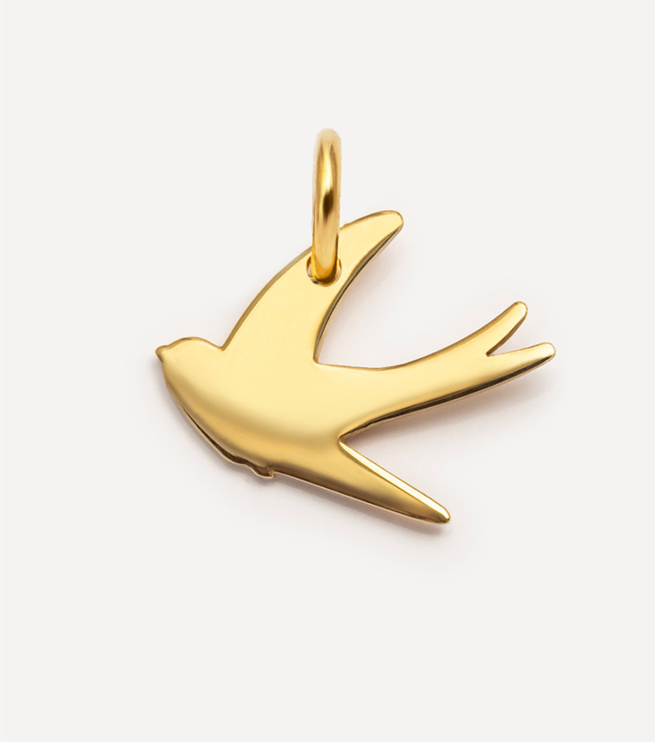 Pozłacana zawieszka jaskółka