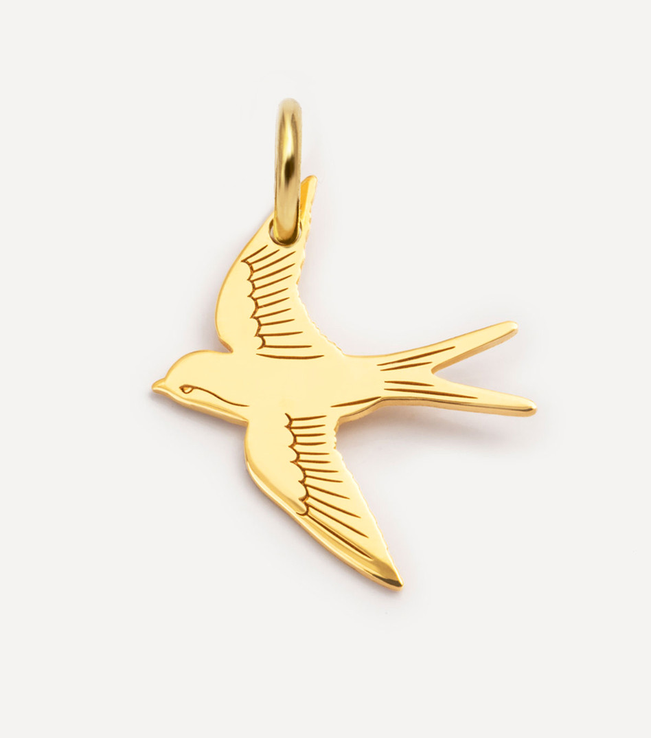 Pozłacana zawieszka jaskółka