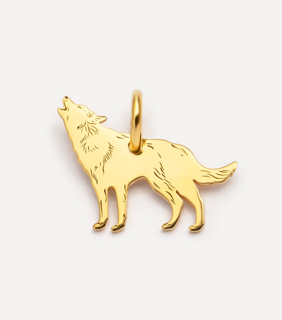Pozłacana zawieszka wilk
