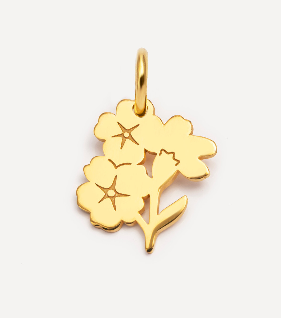 Pozłacana zawieszka niezapominajka