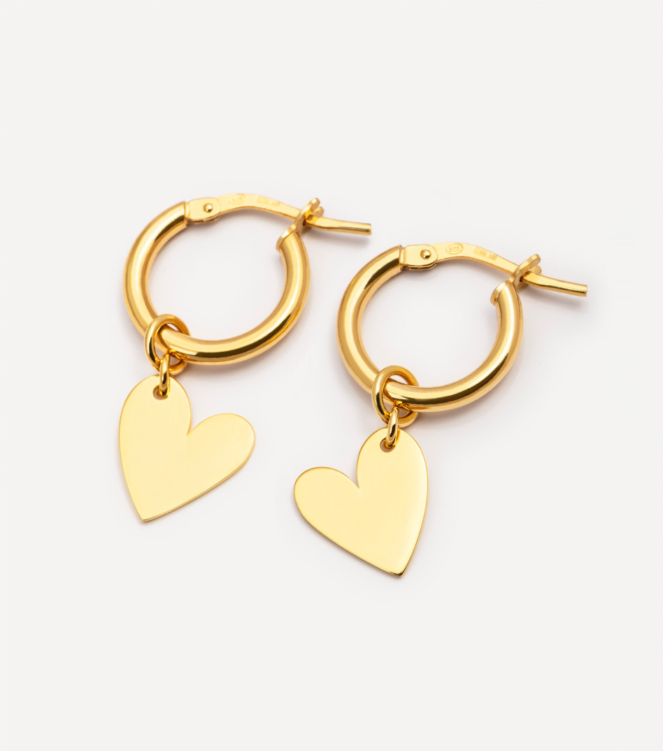 Kolczyki koła z sercami