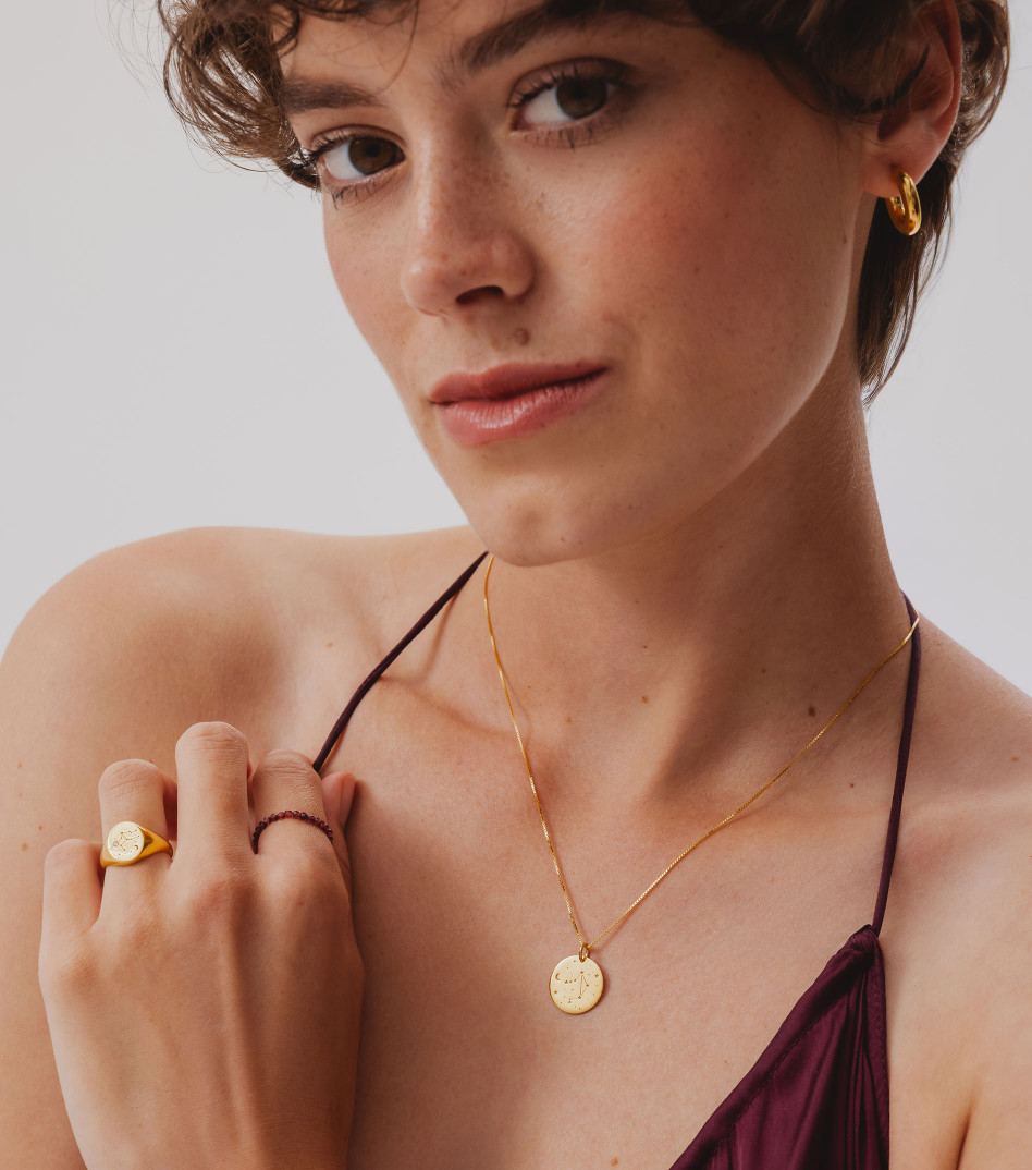 Naszyjnik pozłacany ze znakiem zodiaku