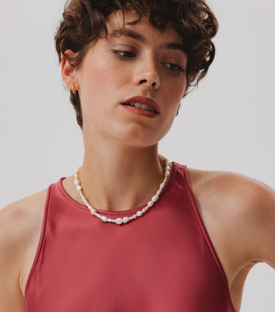 Naszyjnik z naturalnymi perłami