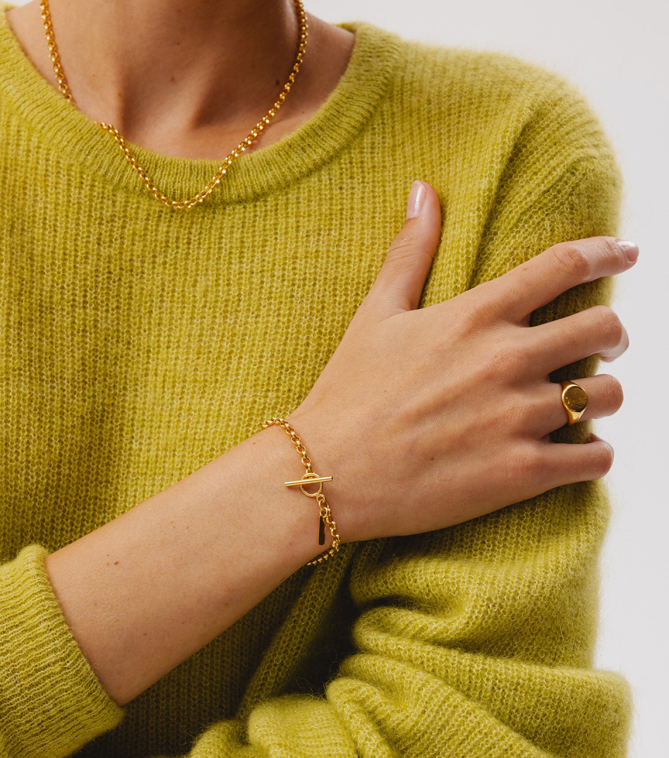 Pozłacana bransoletka na łańcuszku do charmsów