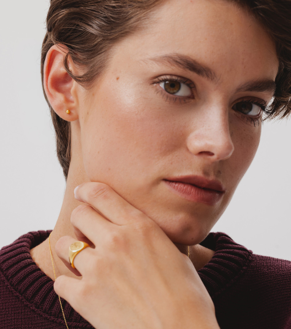 Pozłacane kolczyki sztyfty kuleczki