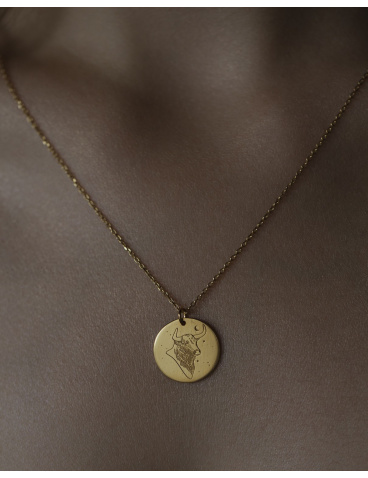 Gold-plated Taurus necklace