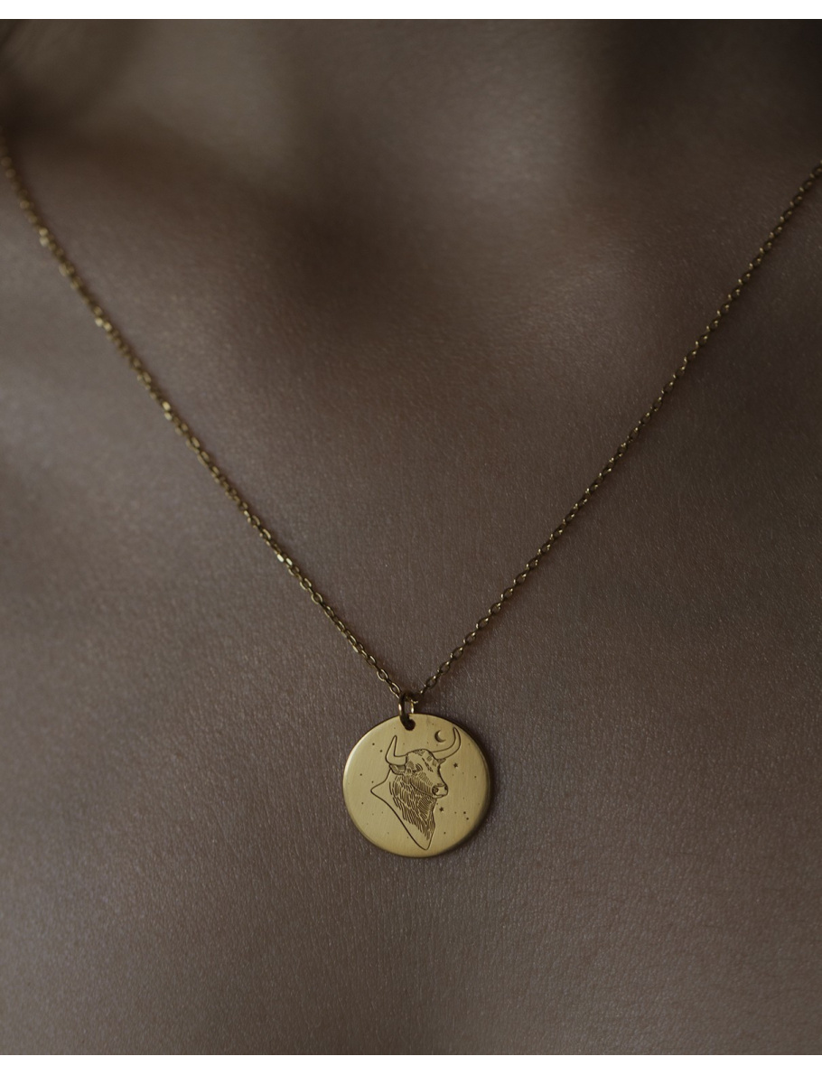 Gold-plated Taurus necklace