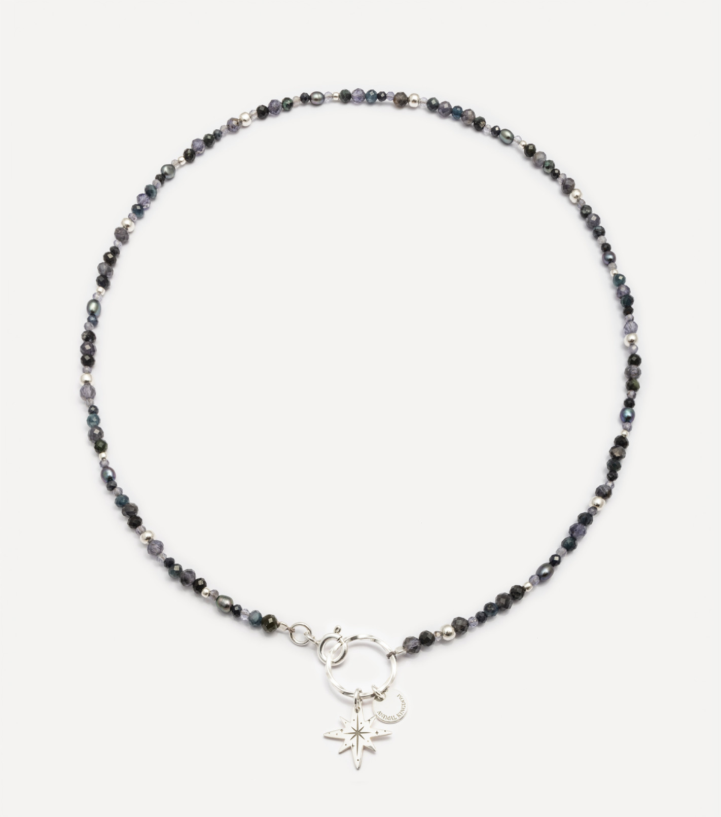 Srebrny naszyjnik z kamieniami