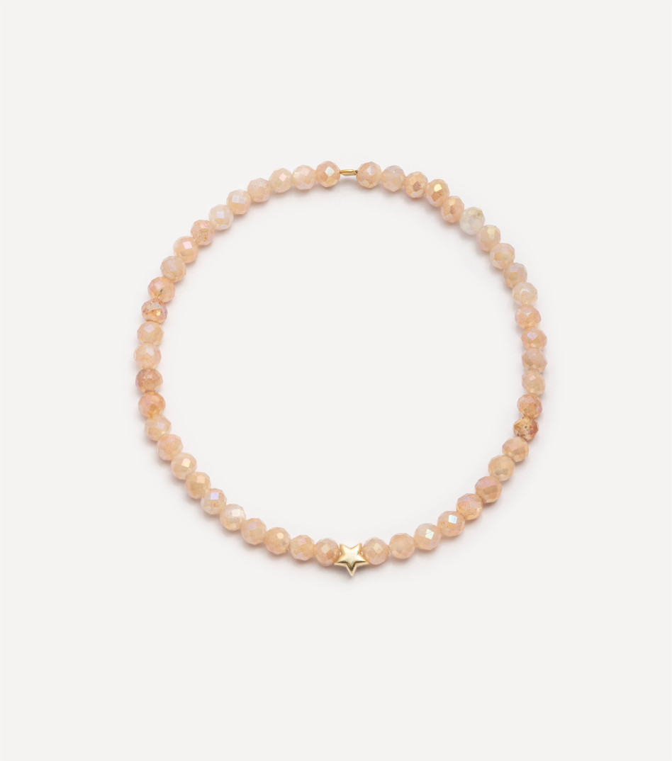 Pozłacana bransoletka z kamieniami i gwiazdką