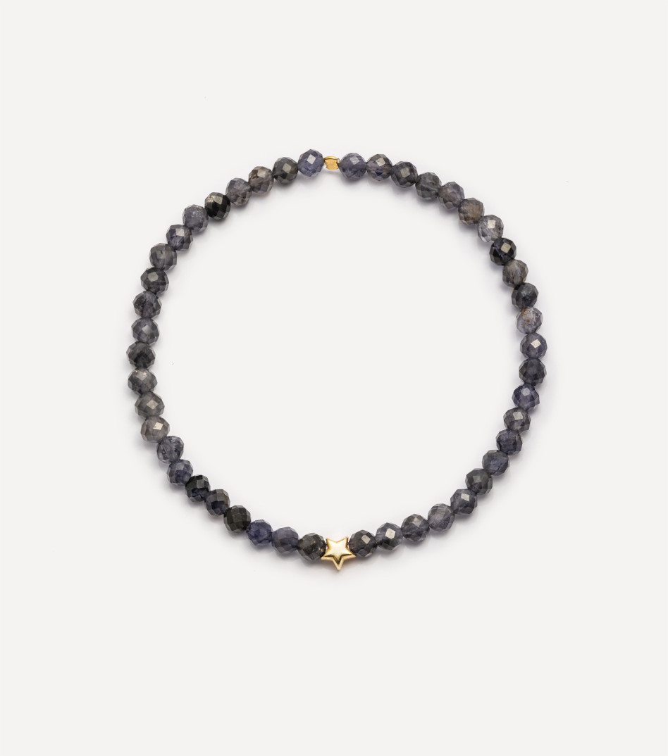 Pozłacana bransoletka z kamieniami i gwiazdką