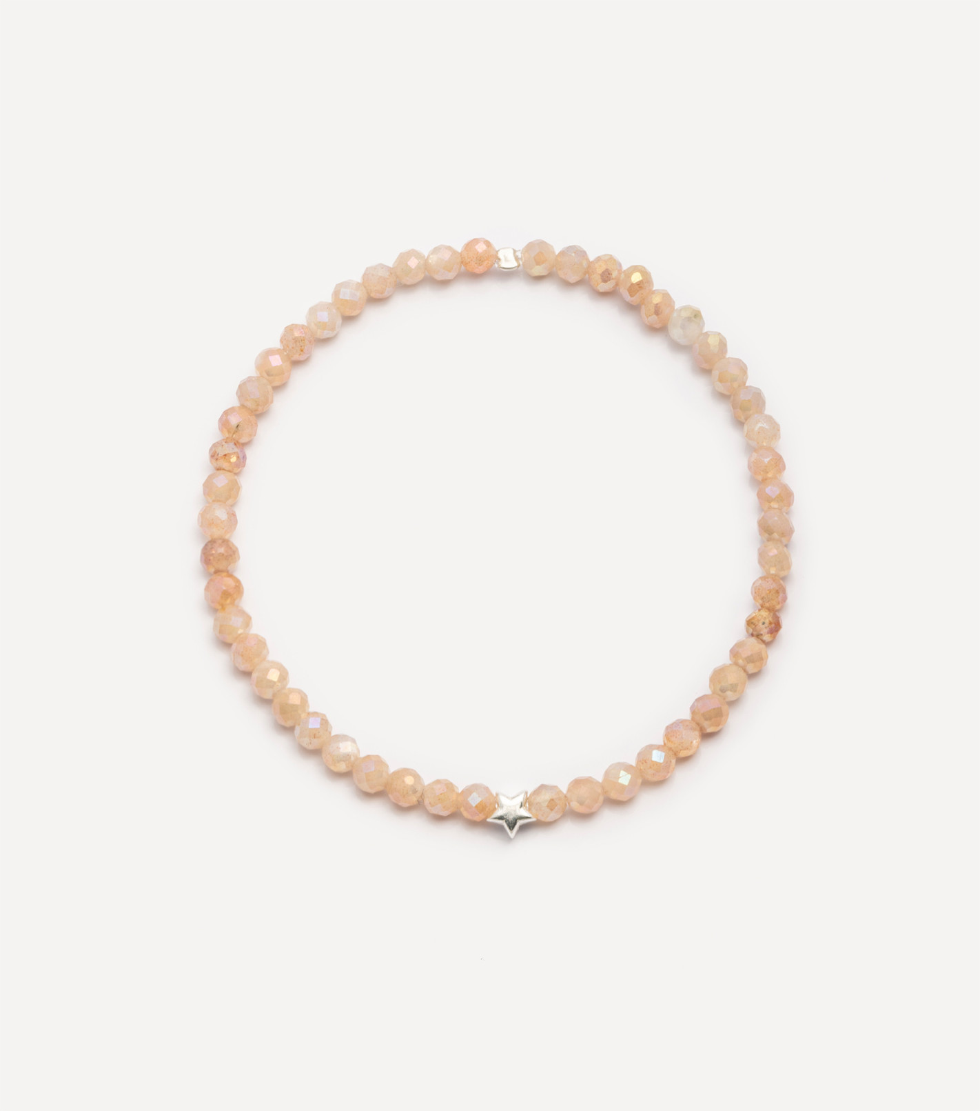 Srebrna bransoletka z kamieniami i gwiazdką