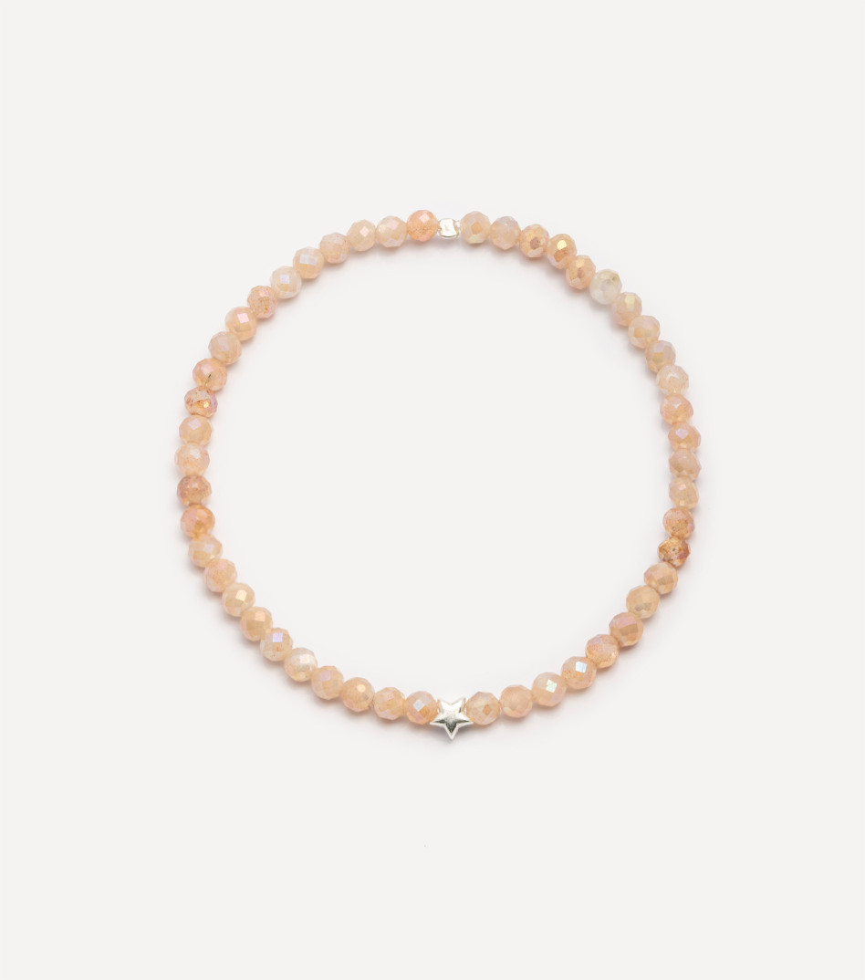 Srebrna bransoletka z kamieniami i gwiazdką