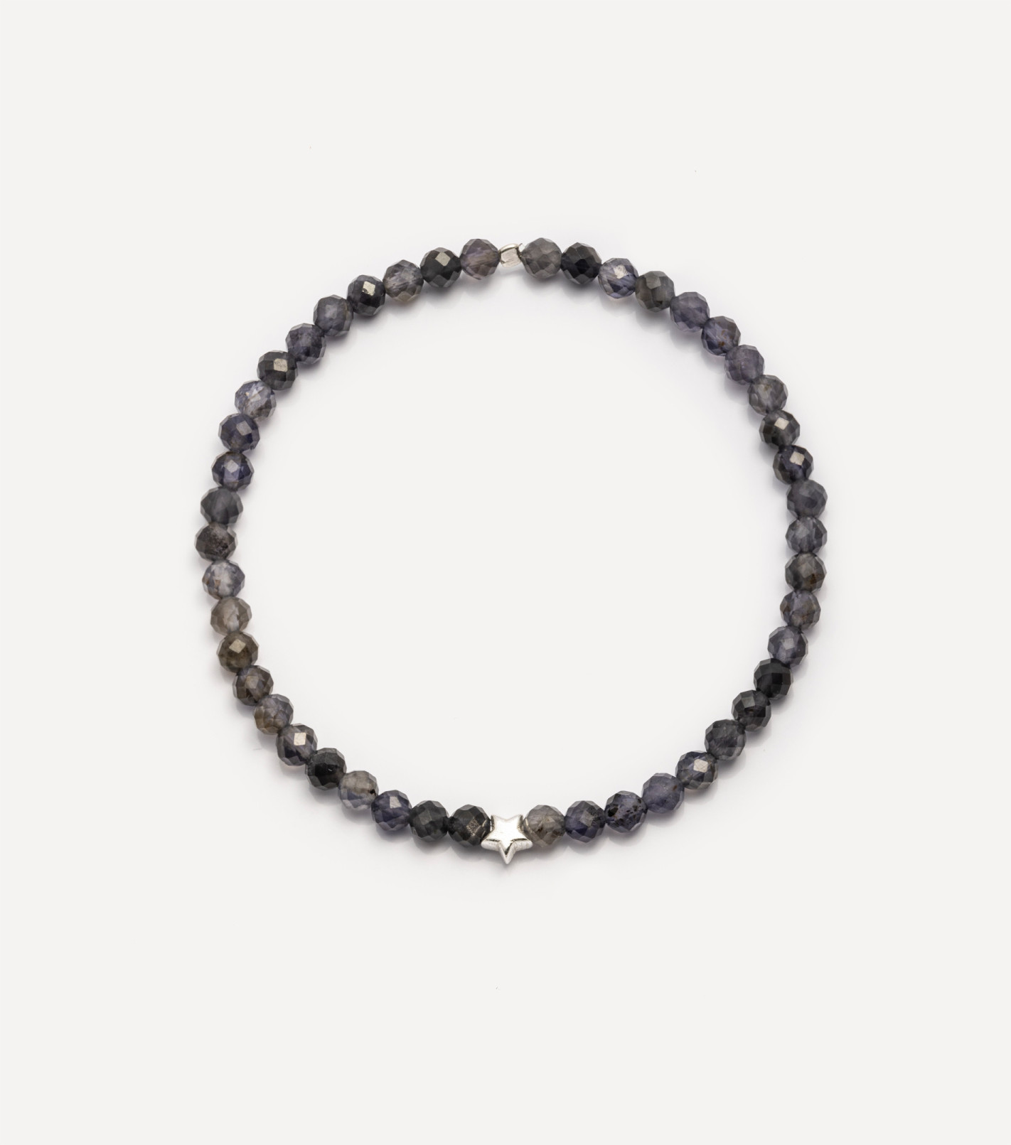 Srebrna bransoletka z kamieniami i gwiazdką