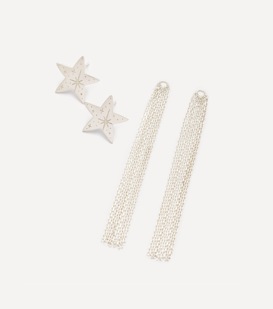 Srebrne kolczyki duże gwiazdy