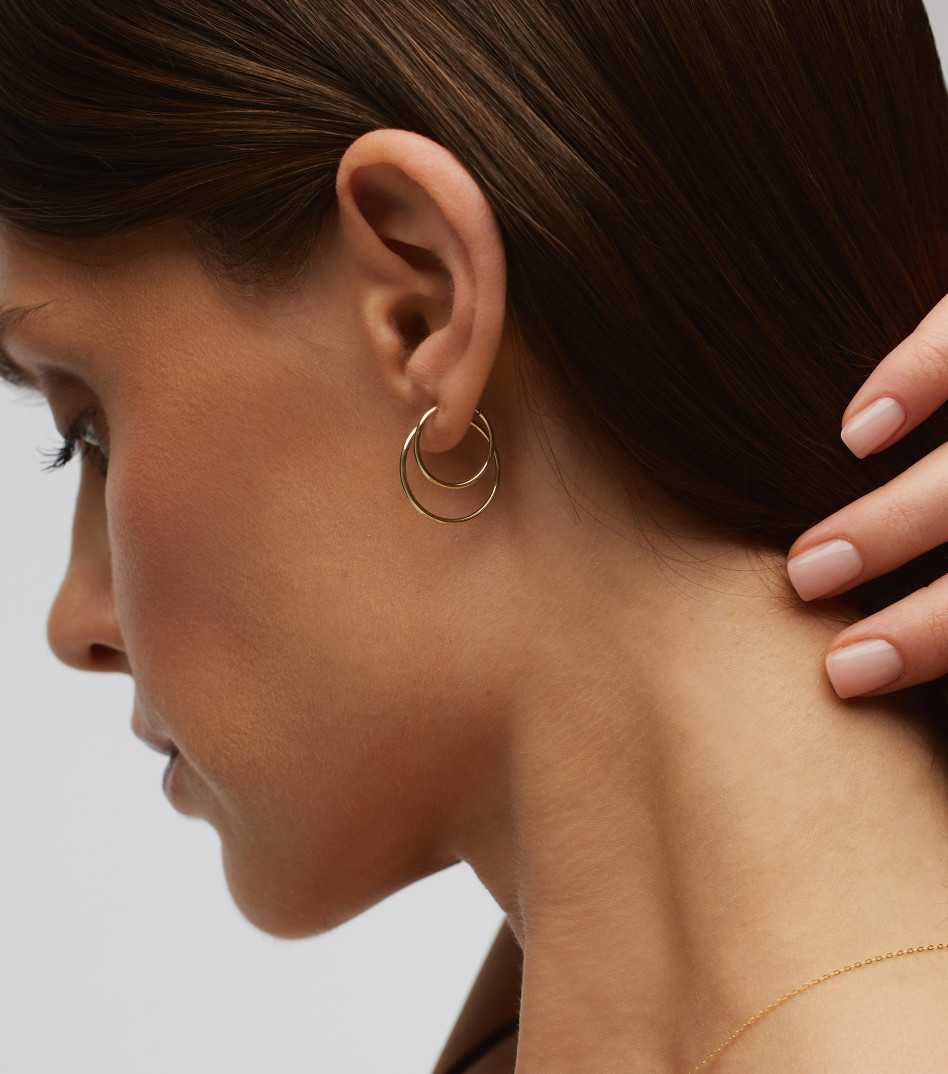 Złote kolczyki 16 mm i 20 mm