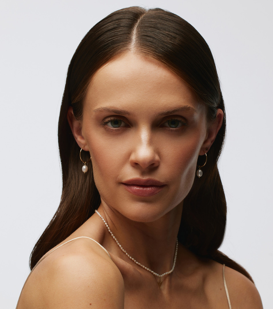 Złote koła 22 mm z perłami