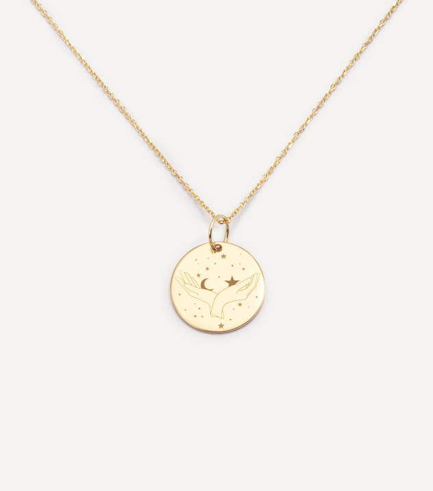 Złoty naszyjnik z medalikiem My zodiac