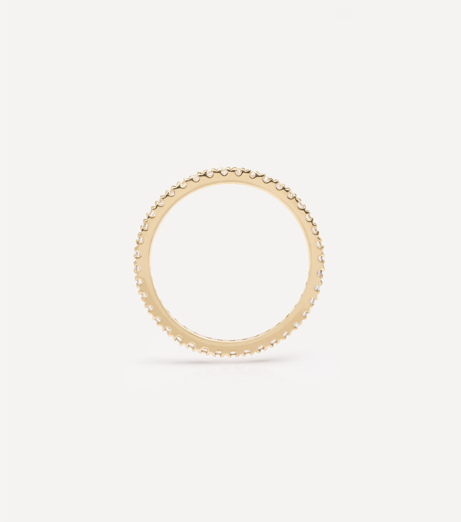 Złota obrączka z diamentami