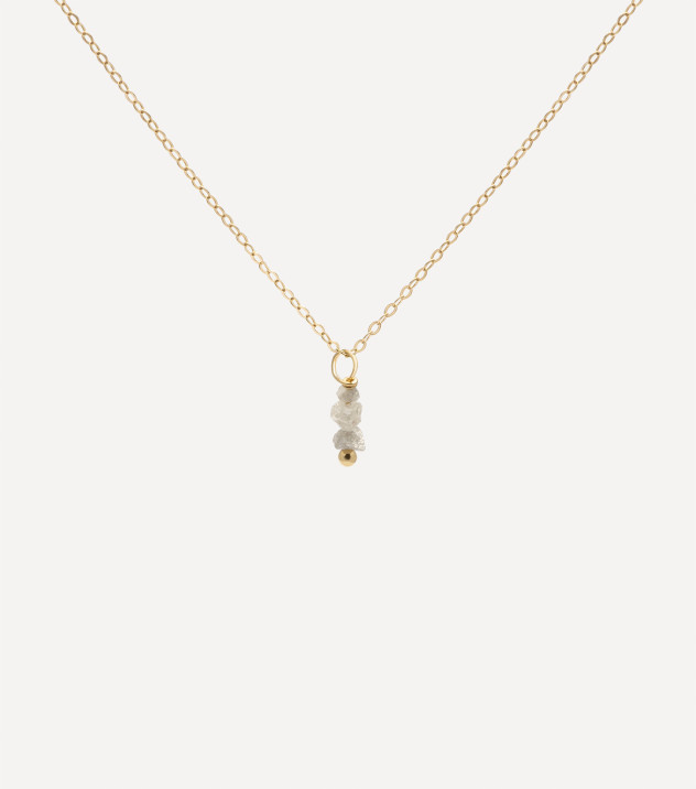 Złoty naszyjnik z zawieszką z surowych diamentów