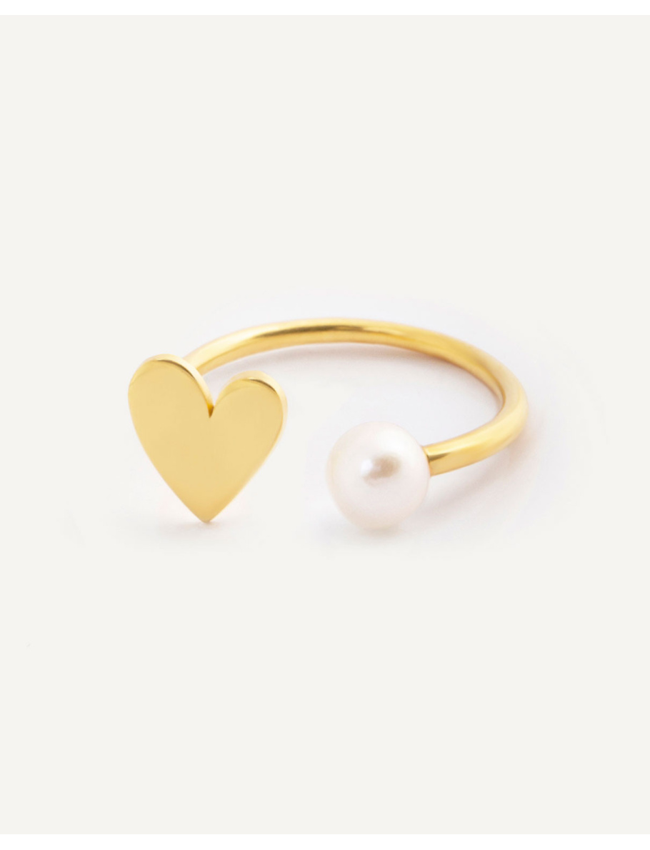 Gold-plated pearl ring