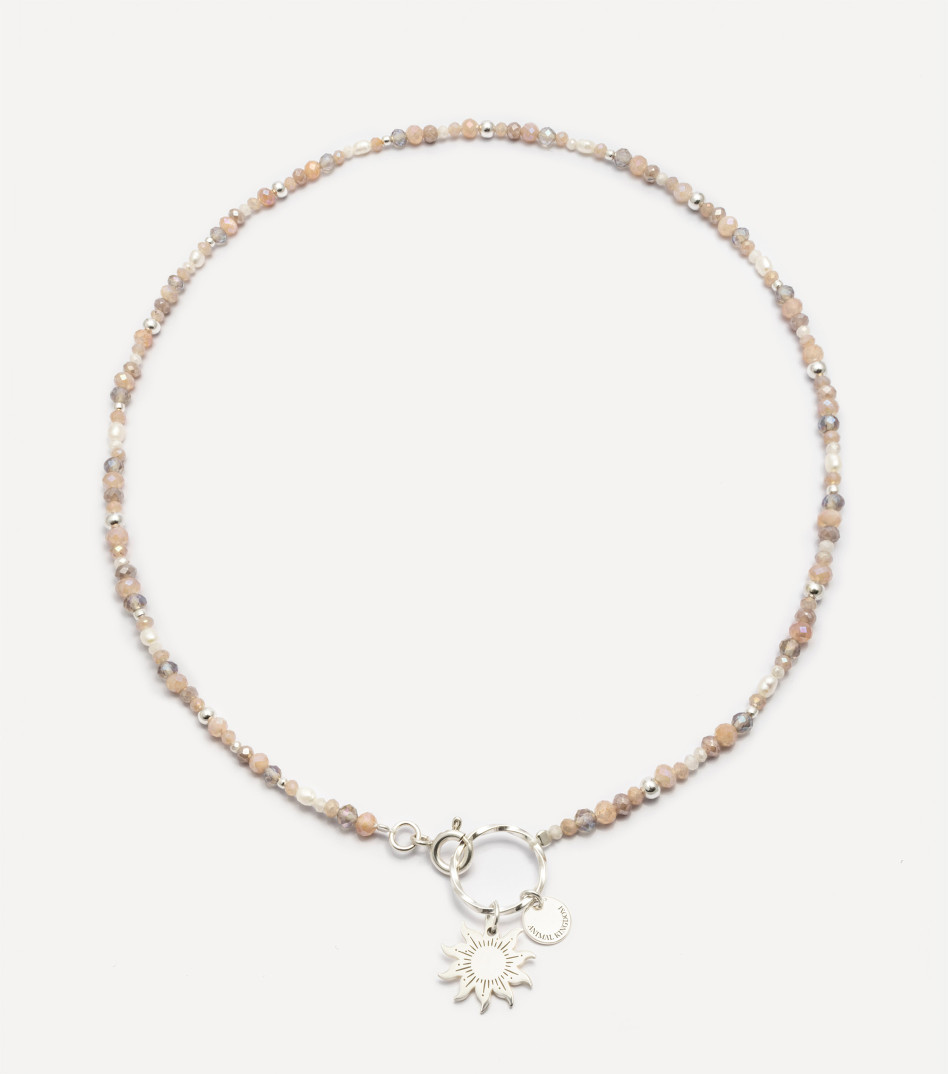 Srebrny naszyjnik z kamieniami