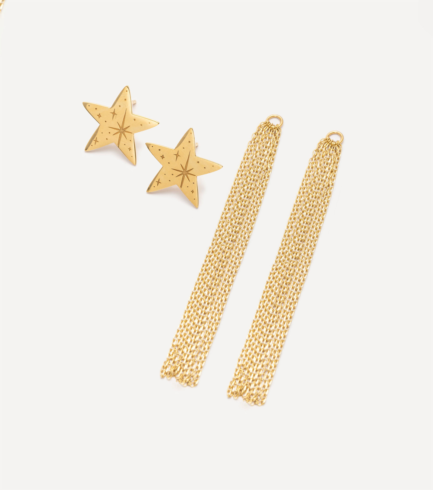 Pozłacane kolczyki duże gwiazdy