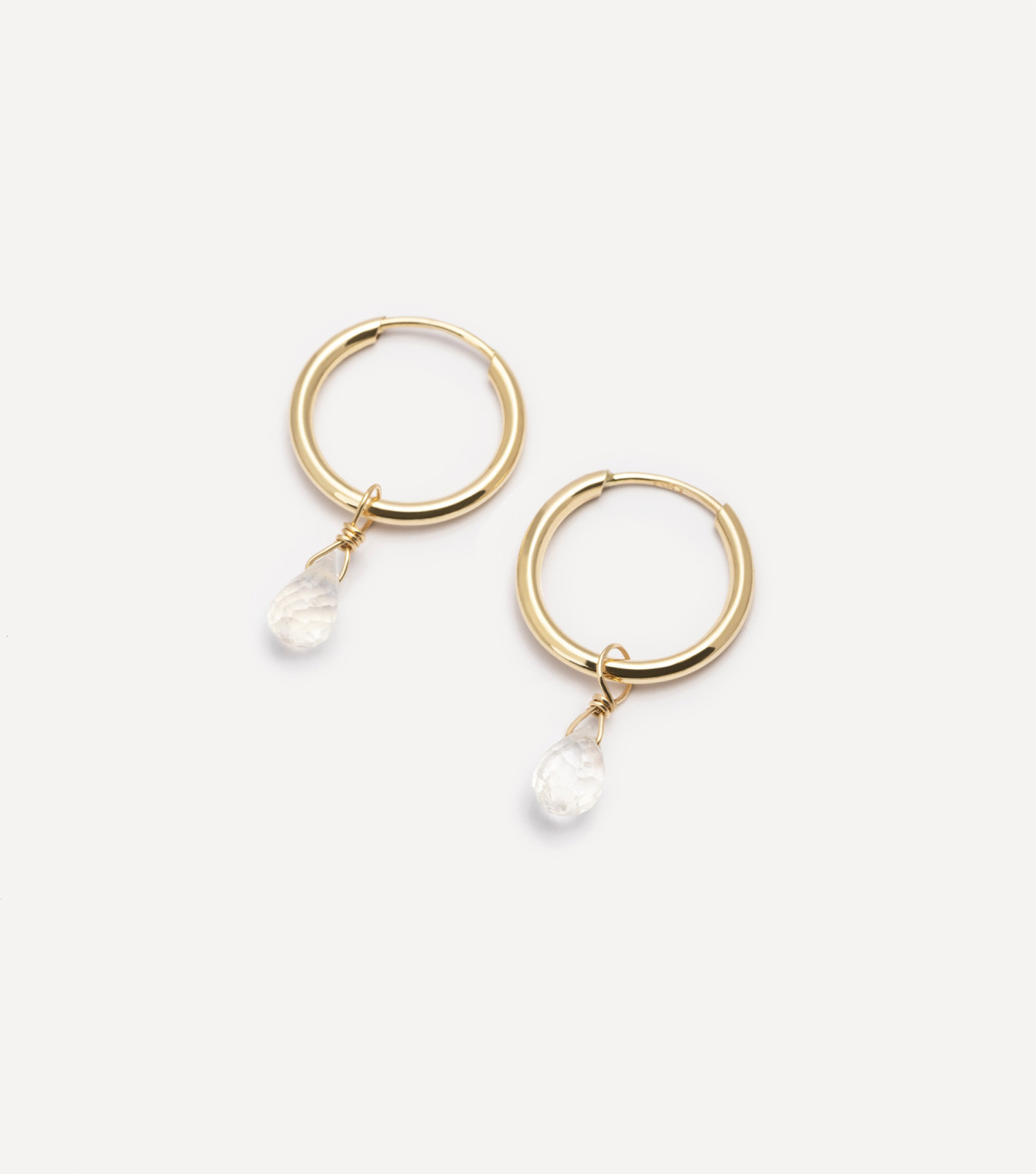 Złote kolczyki koła 12 mm z kamieniami