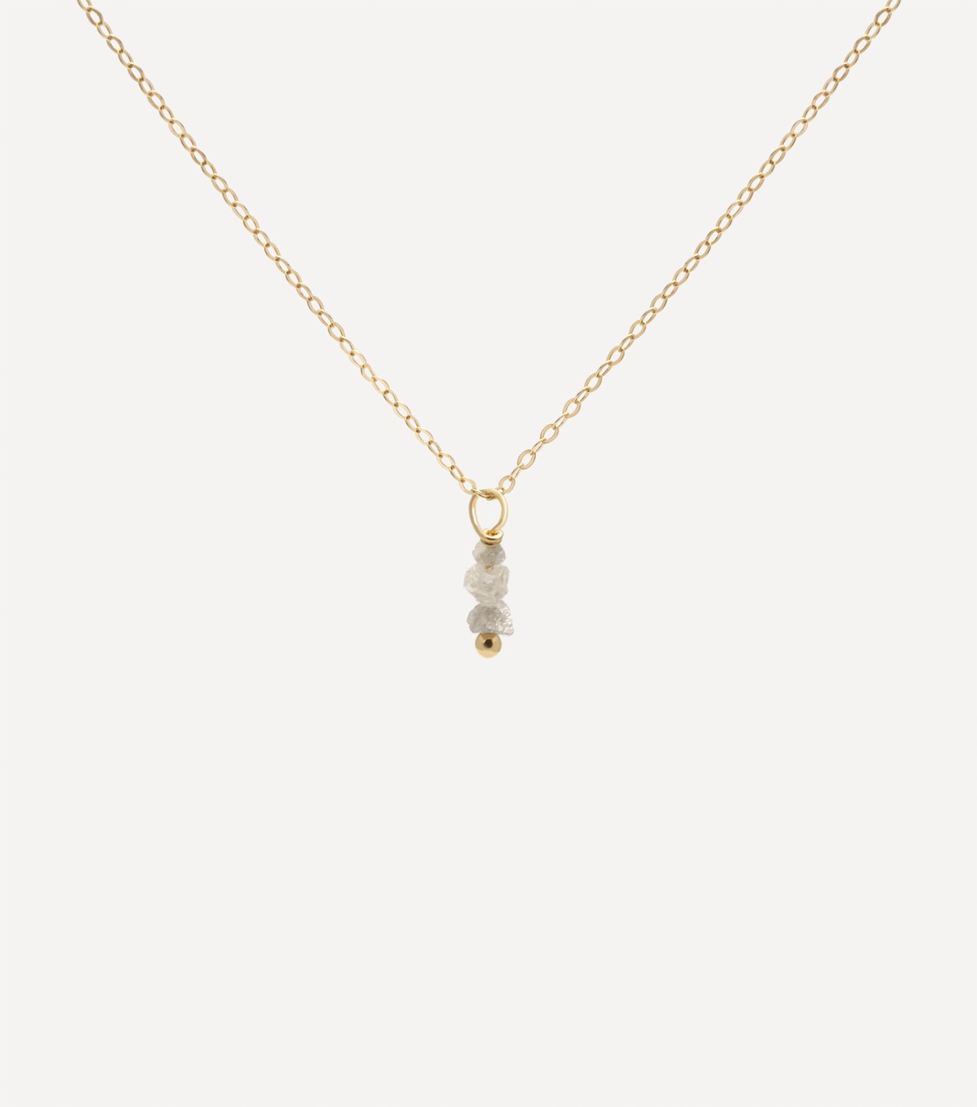 Złoty naszyjnik z diamentami surowymi