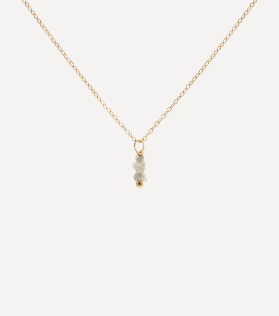 Złoty naszyjnik z diamentami surowymi