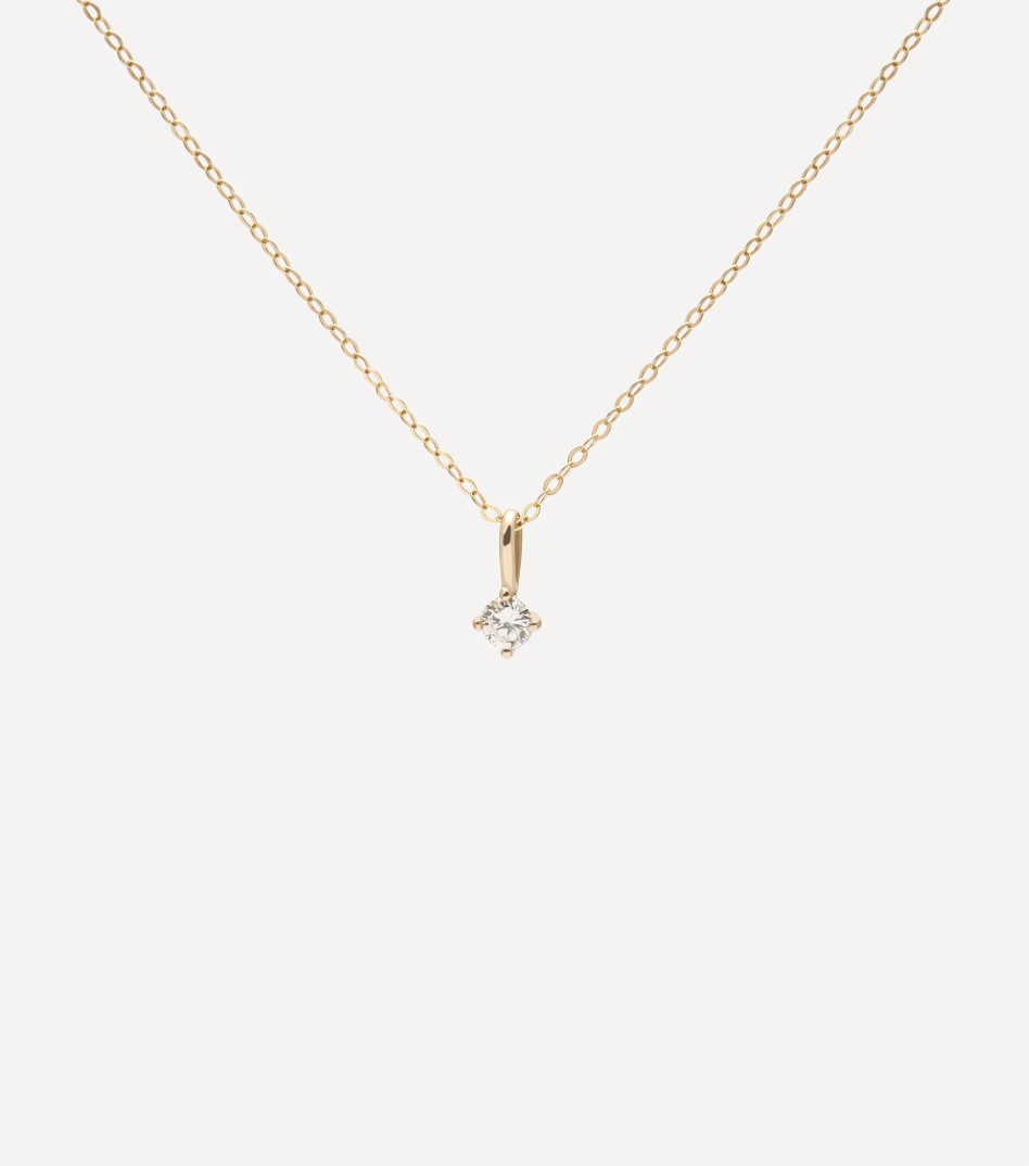 Złoty naszyjnik z diamentem