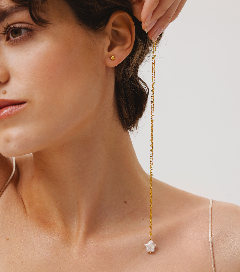 Pozłacany naszyjnik z perłą