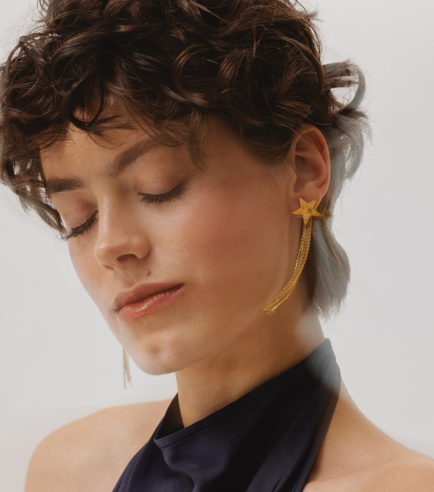 Pozłacane kolczyki duże gwiazdy