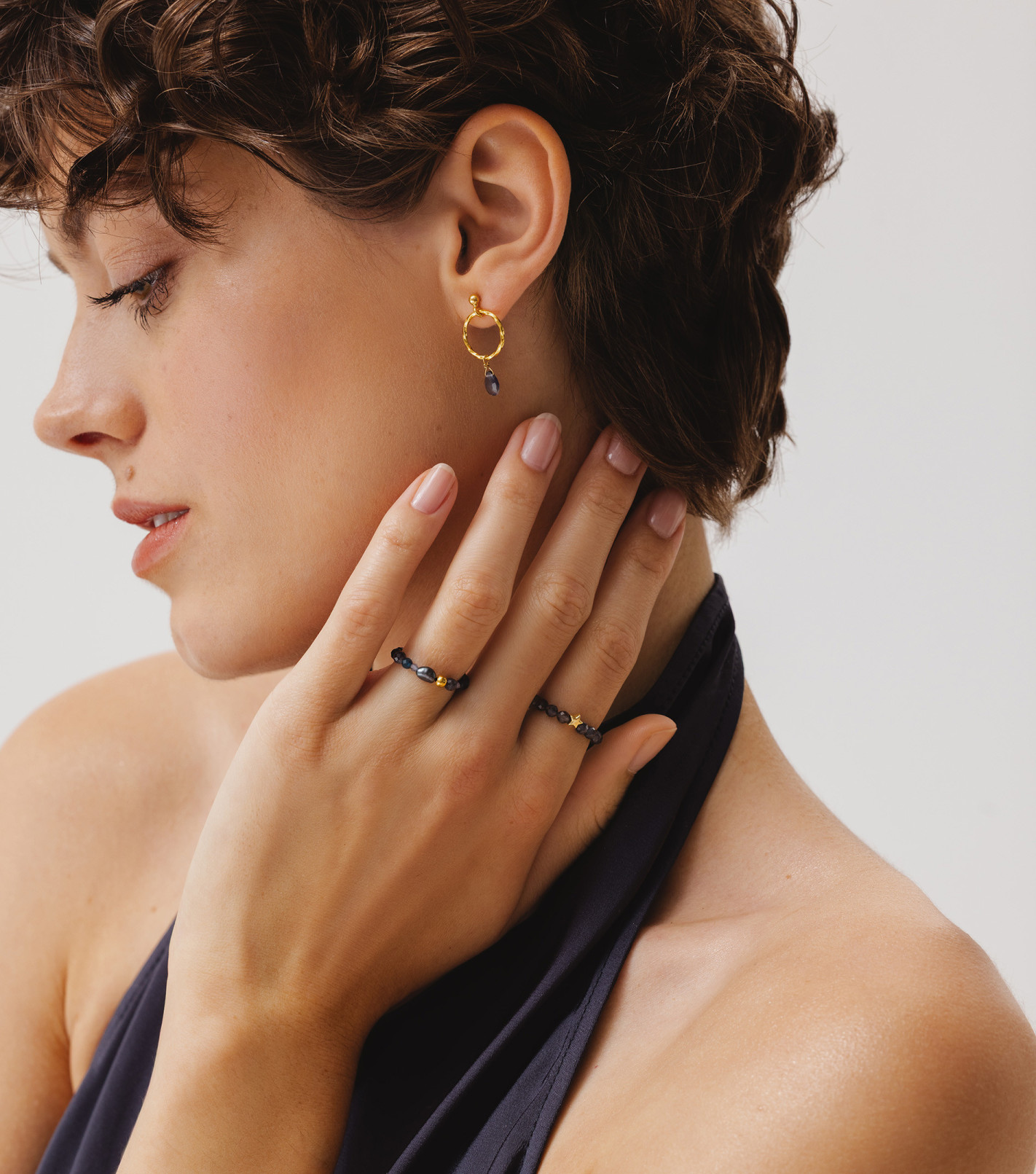 Pozłacany pierścionek z gwiazdką