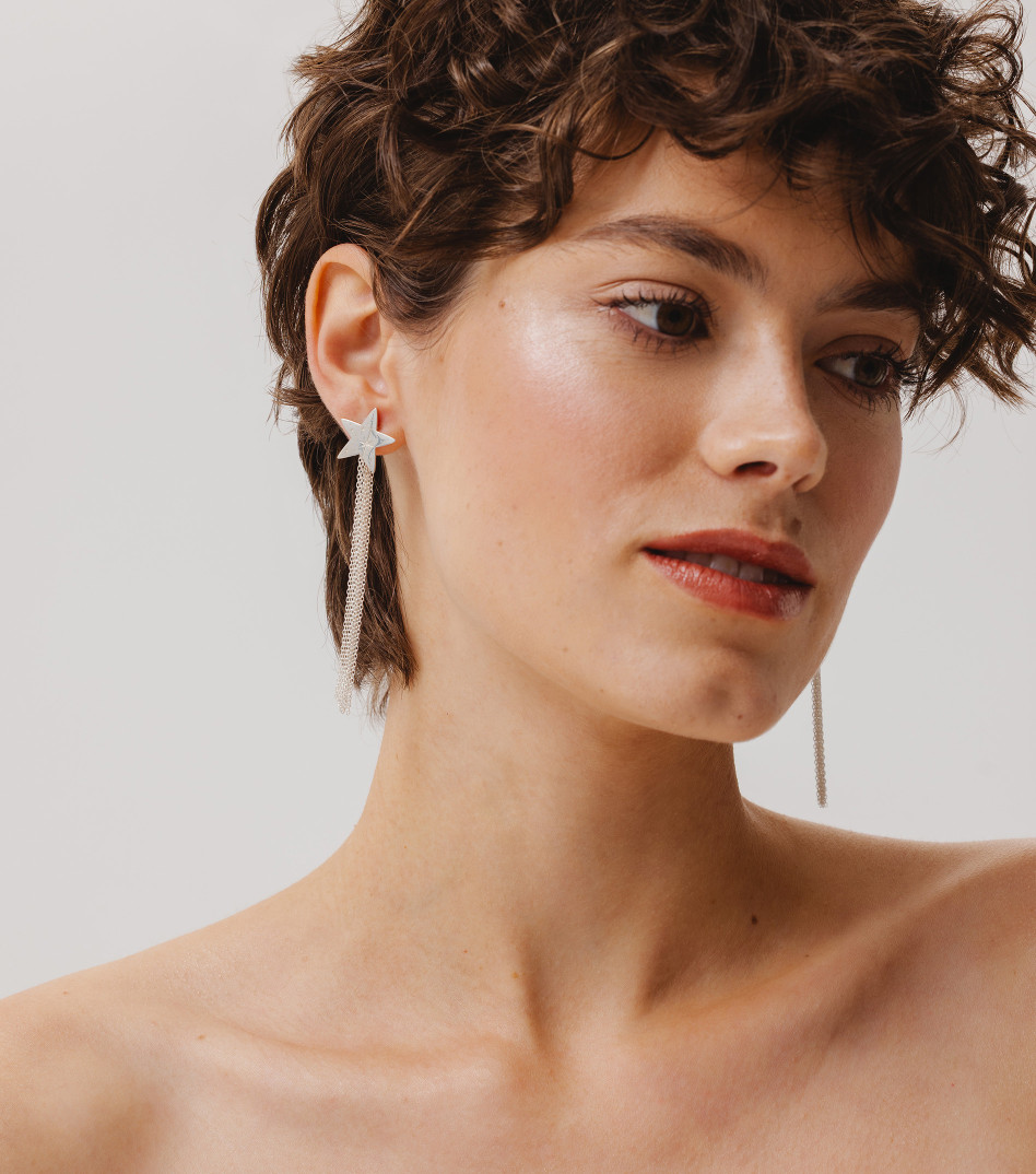 Srebrne kolczyki duże gwiazdy