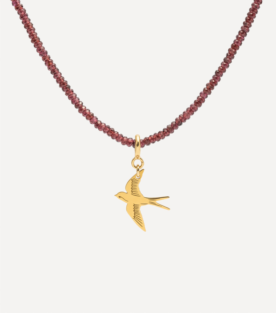 Pozłacany choker z kamieniami i zawieszką