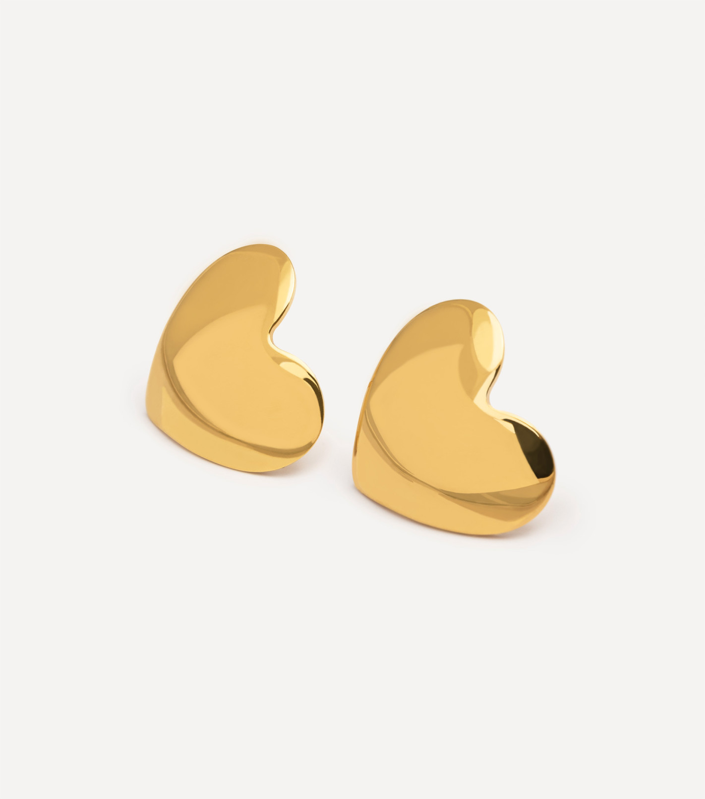 Pozłacane kolczyki duże serca