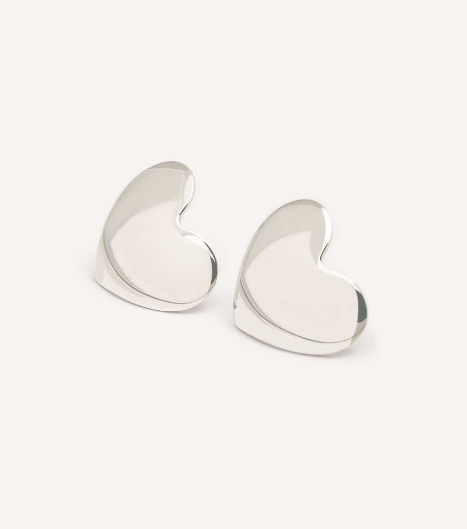 Srebrne kolczyki duże serca