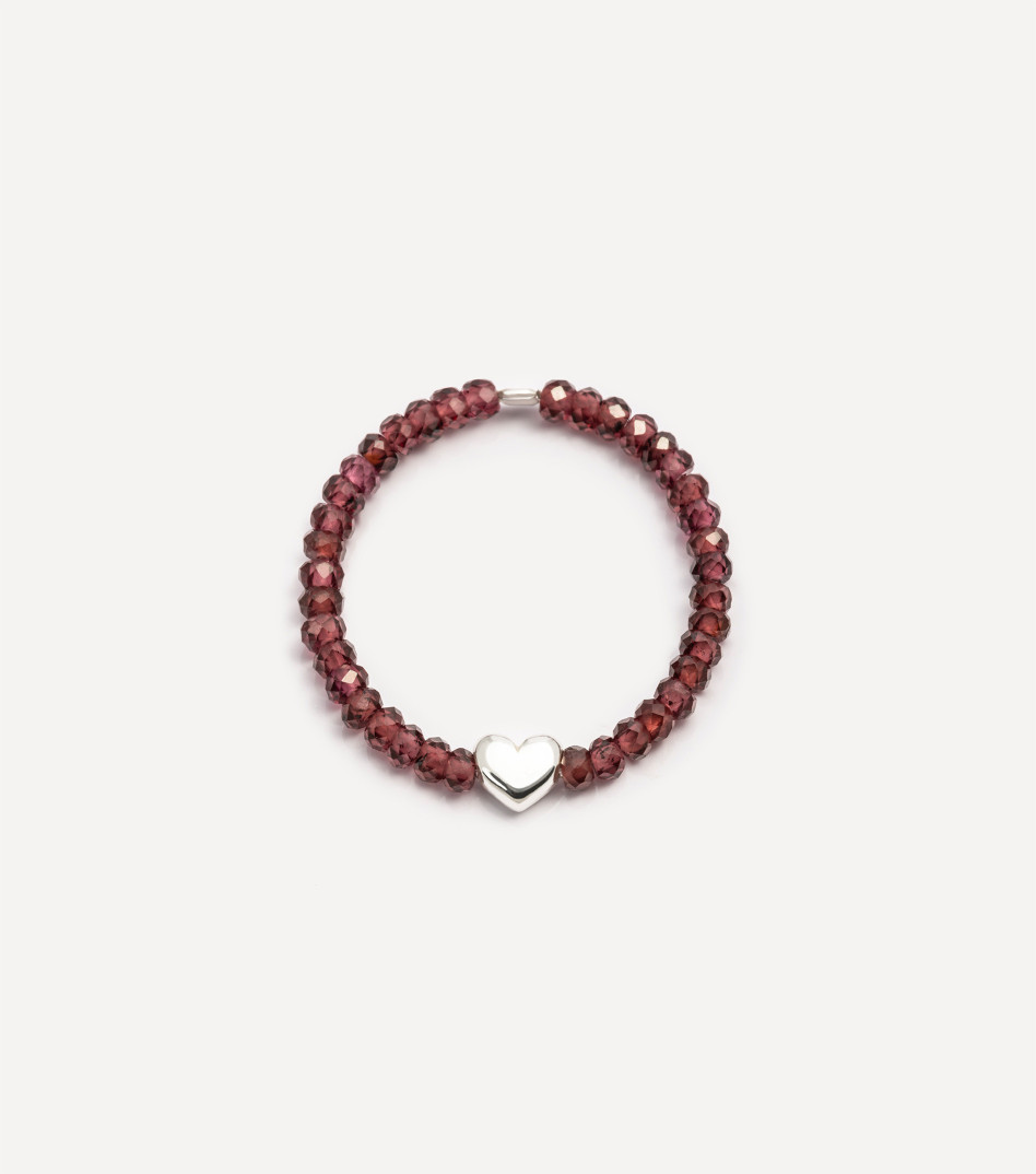 Srebrny pierścionek z kamieniami i sercem