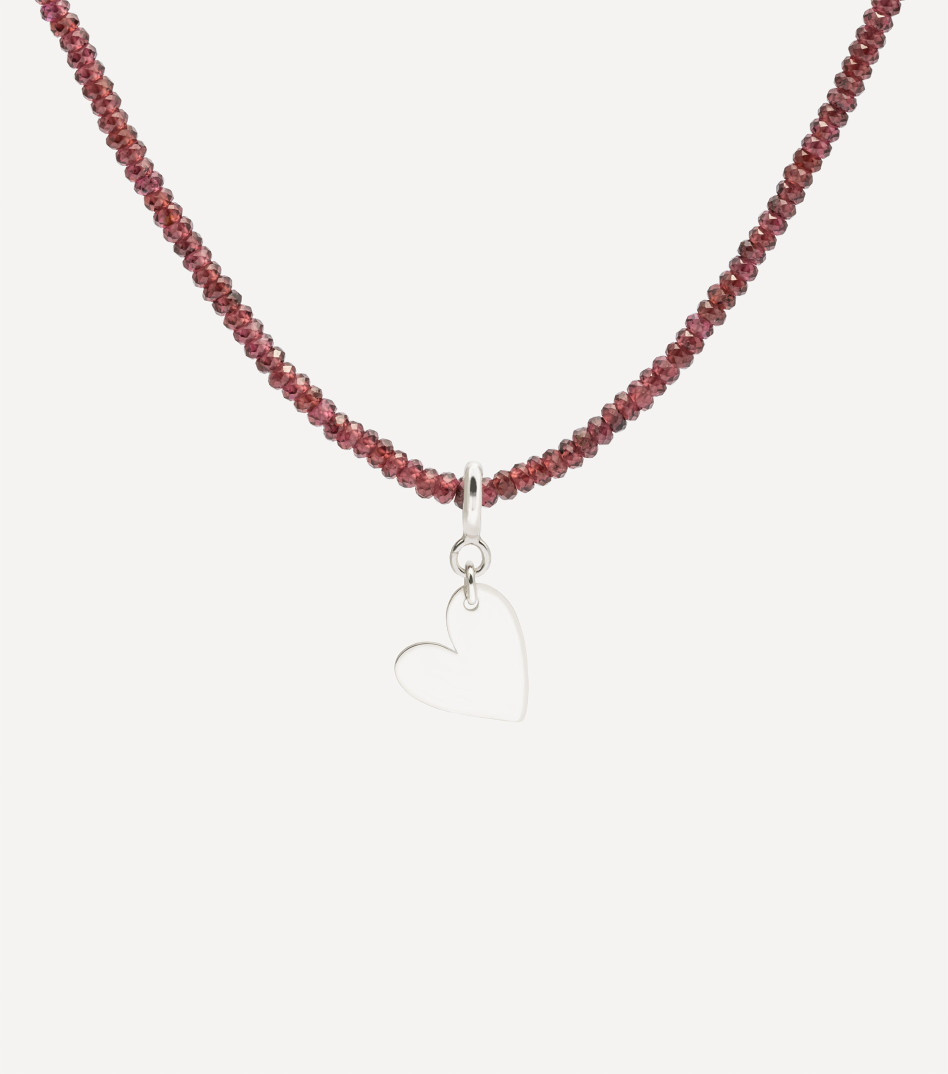 Srebrny choker z kamieniami i zawieszką