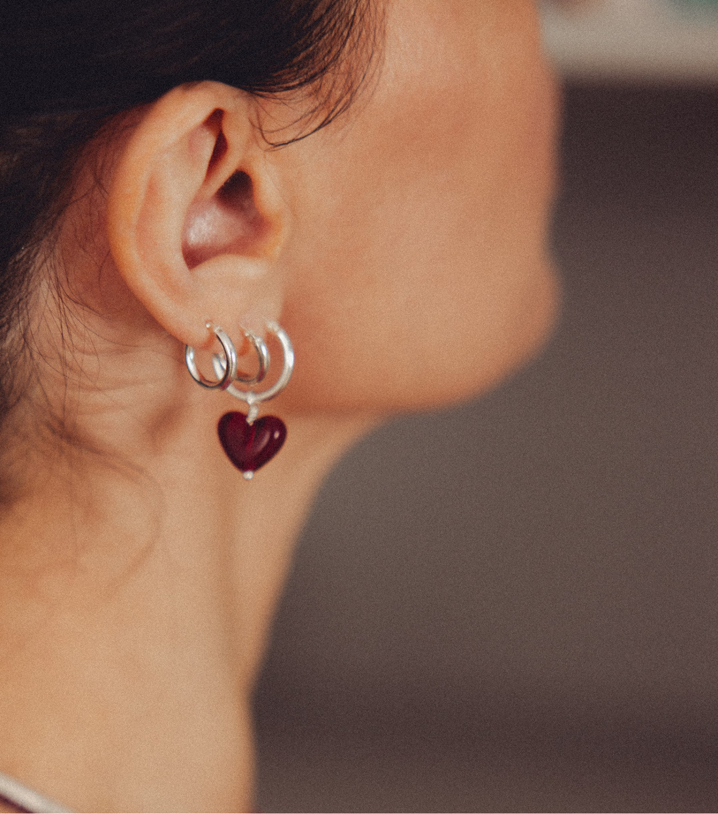 Srebrne kolczyki z sercami