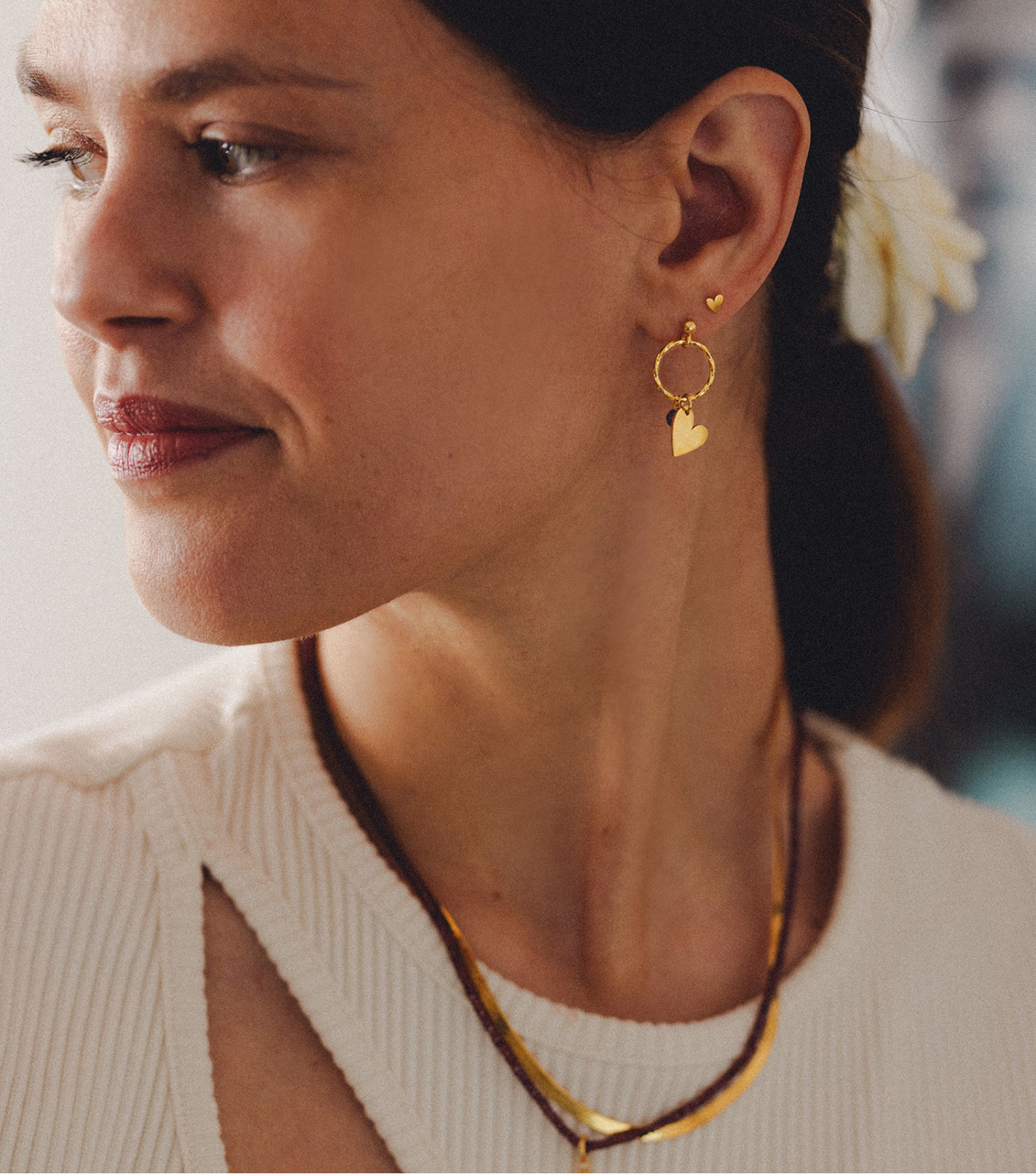 Pozłacane kolczyki z zawieszkami