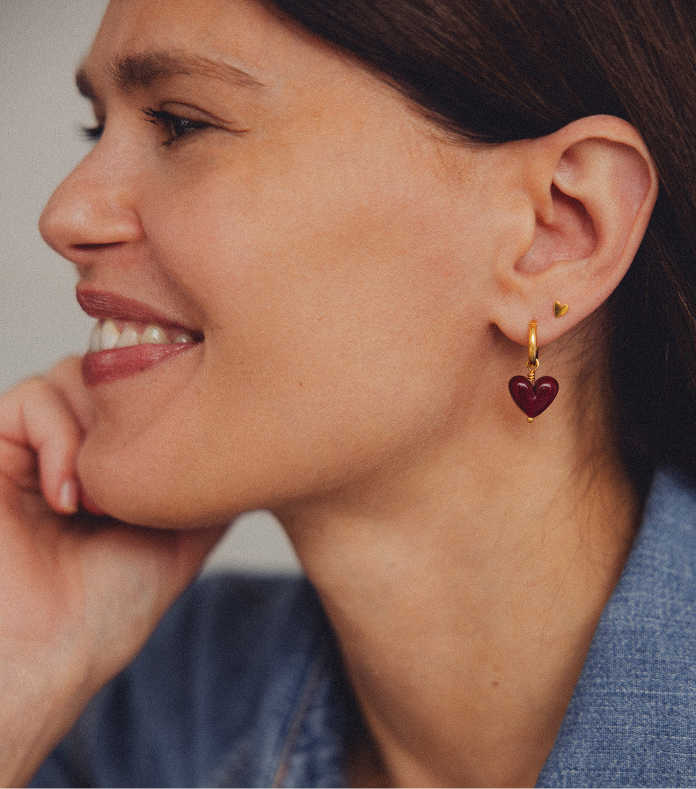 Pozłacane kolczyki z sercami