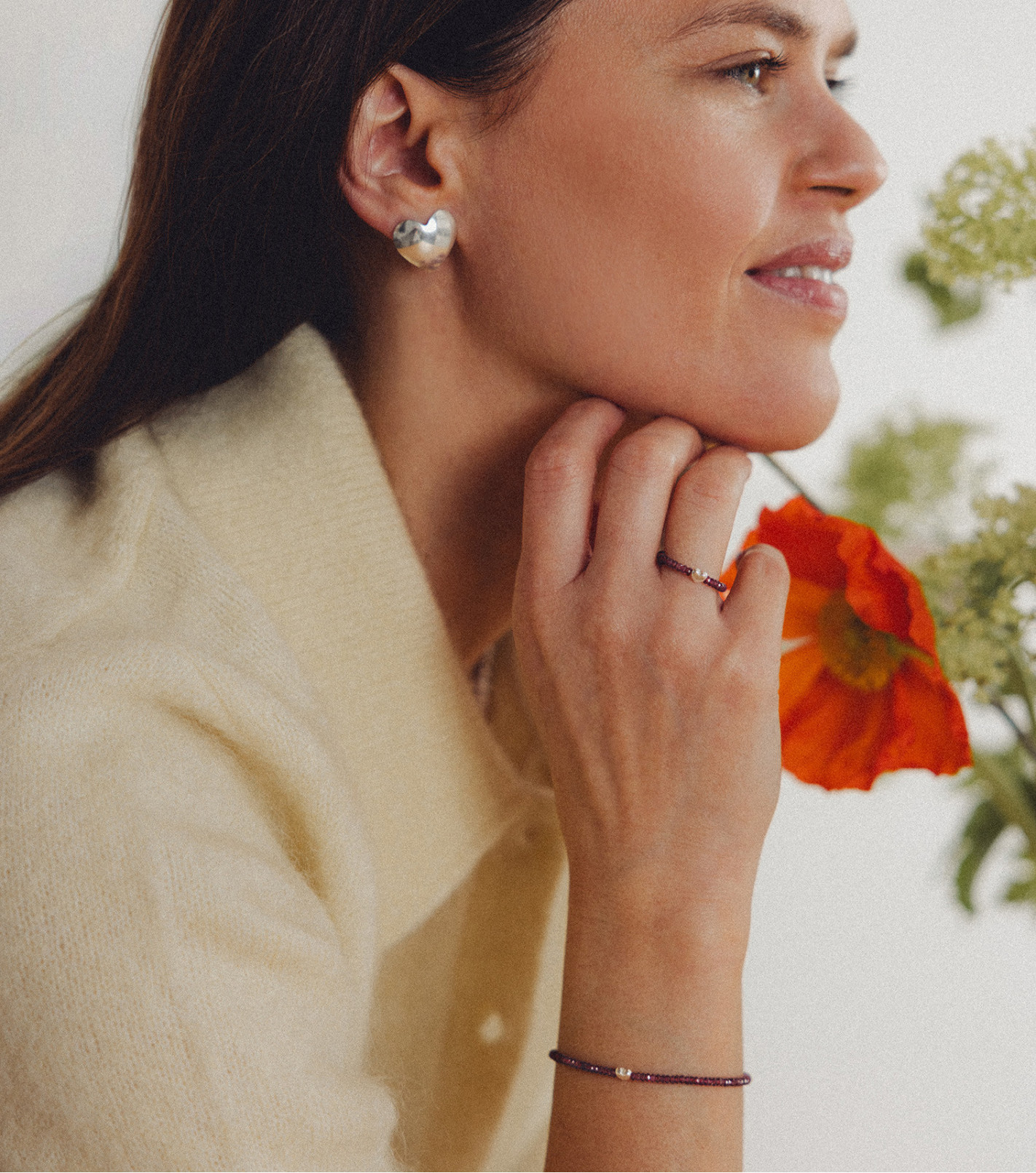 Srebrne kolczyki duże serca