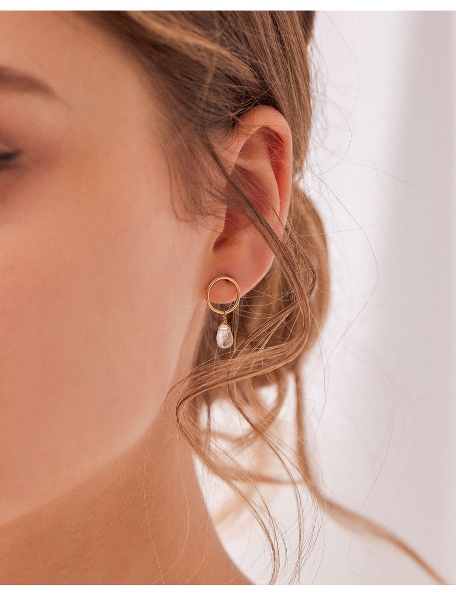 The One gold plated earrings