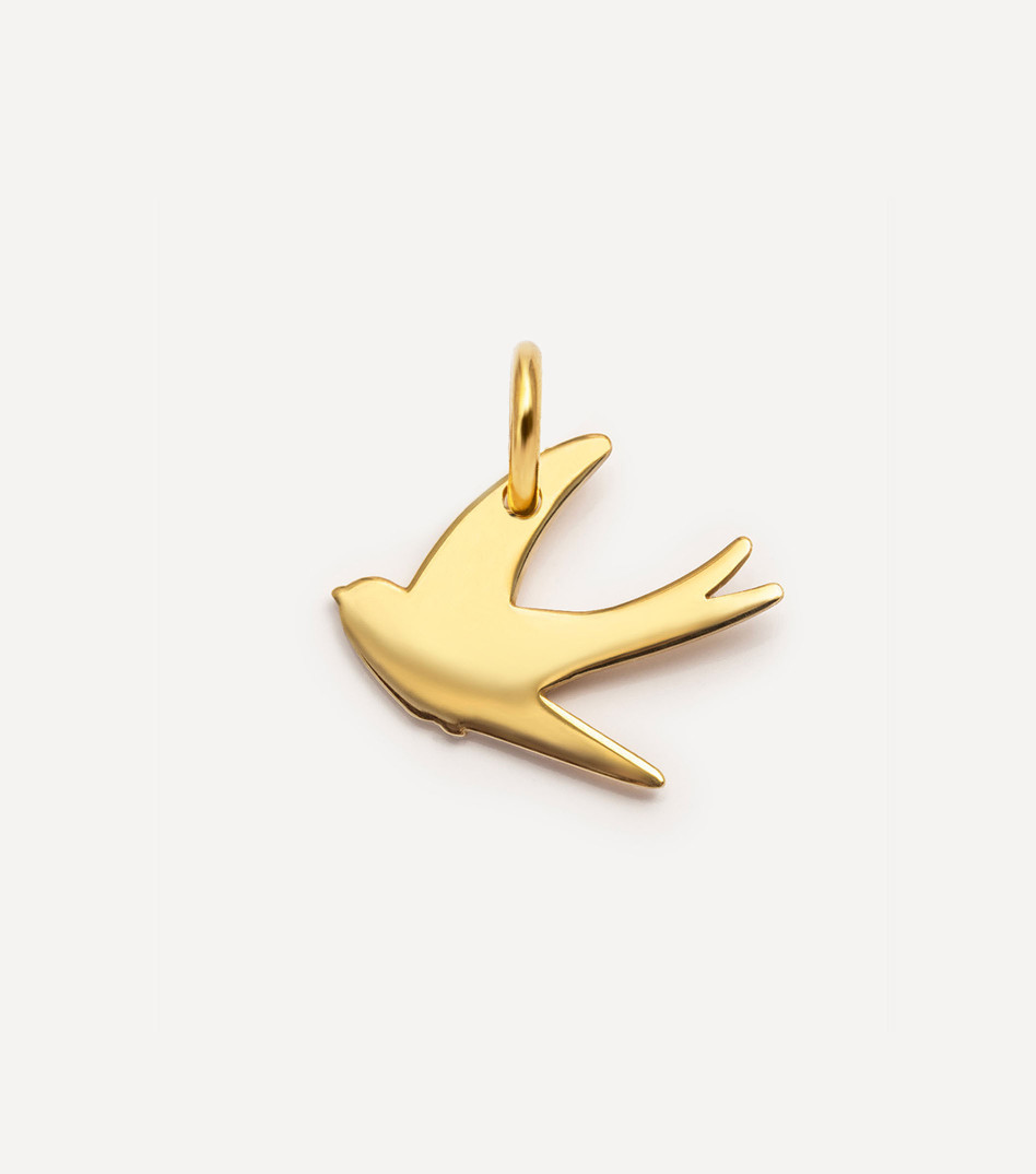 Pozłacana zawieszka jaskółka