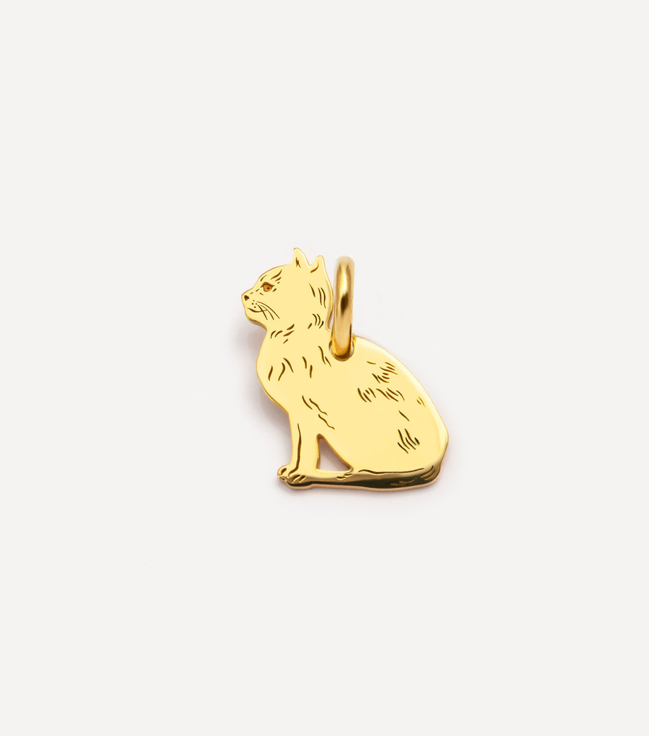 Cat Pendant in Gold
