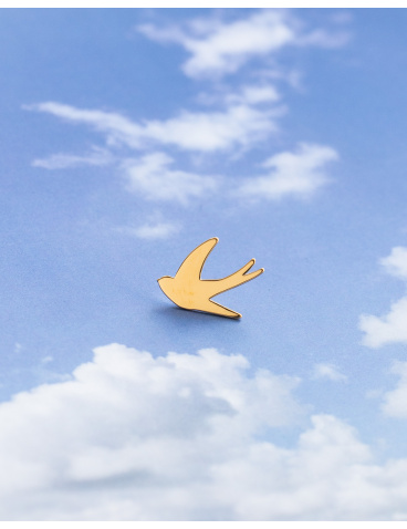 Gold-plated bird pin