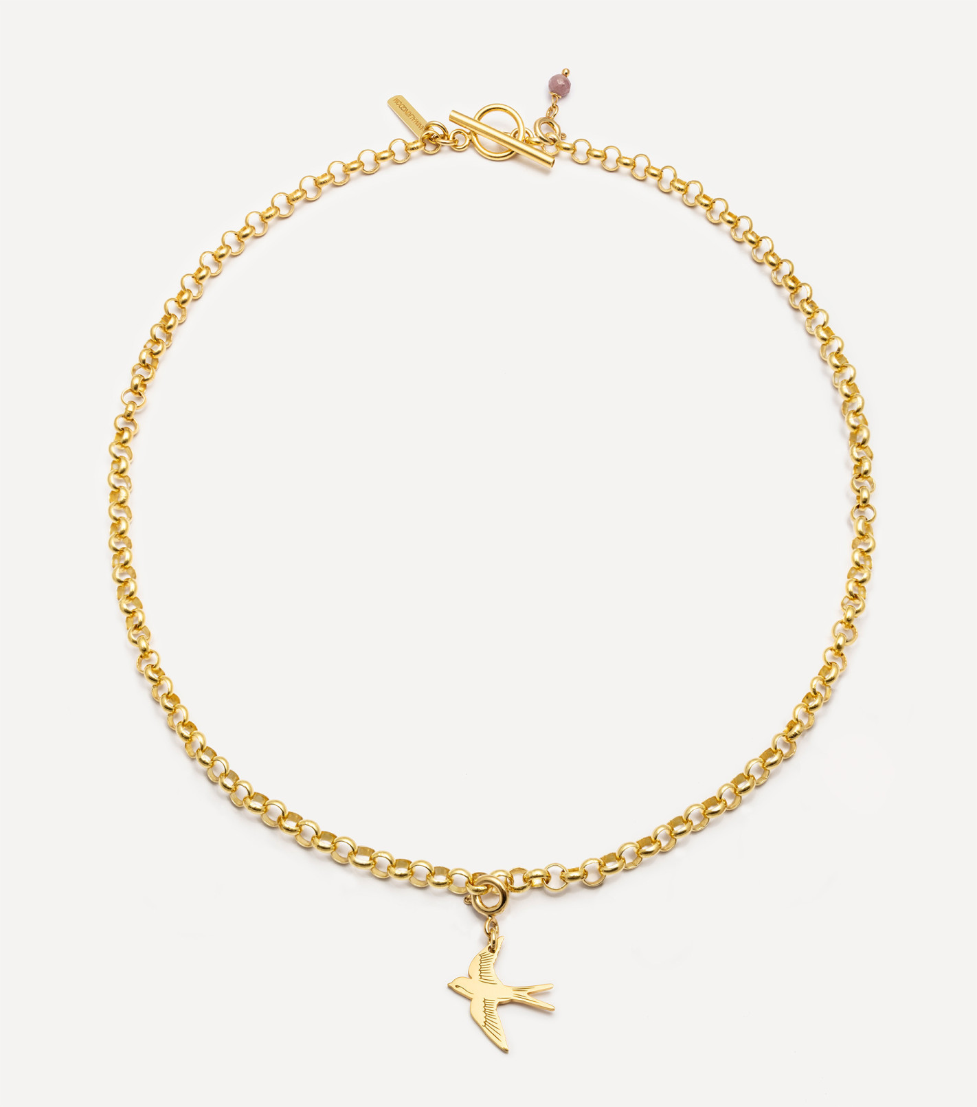 Pozłacany naszyjnik z możliwością dopinania zawieszek i kamieni