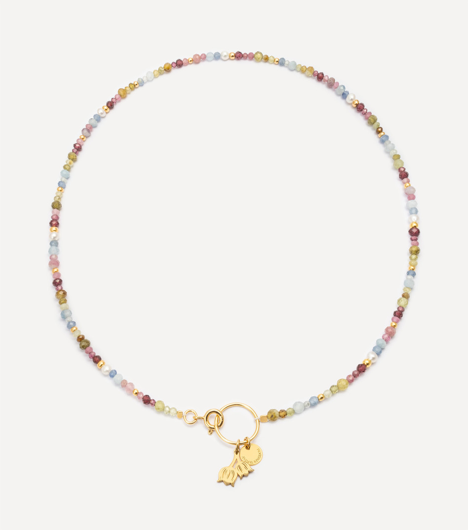 Pozłacany naszyjnik z kamieniami