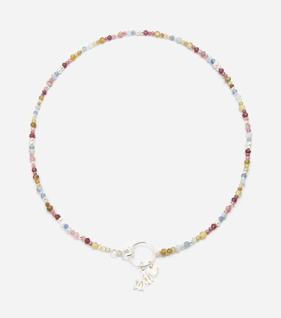 Srebrny naszyjnik z kamieniami